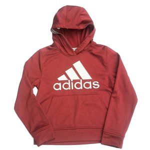 Adidas Hoodie Sweatshirt Maroon Color Childs Size 8 (Small) Embroidered Like New